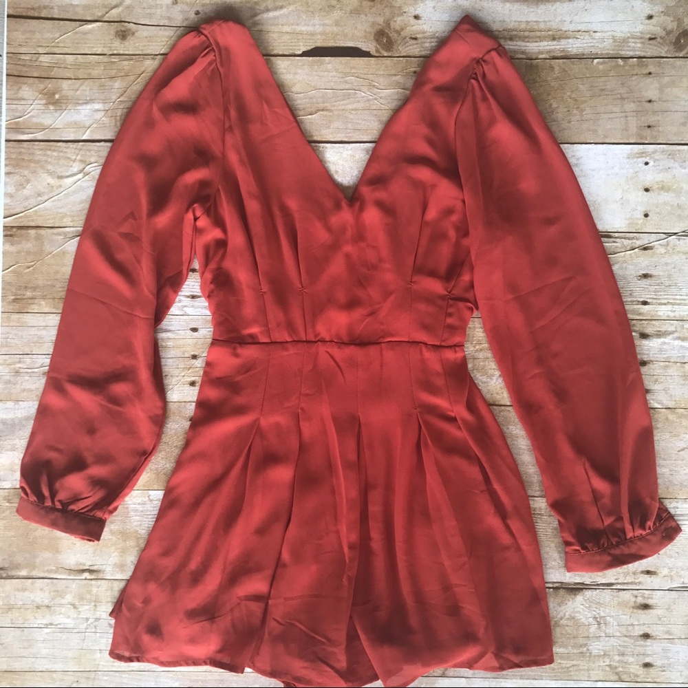 Burnt Orange Long Sleeve Romper